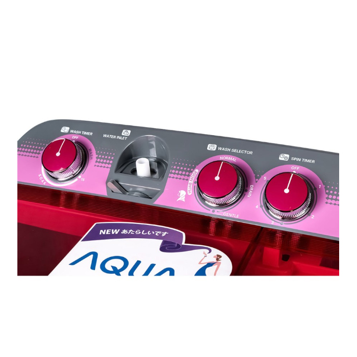 Aqua Mesin Cuci 2 Tabung Twin Tube 8 KG - QW-880XT (P)